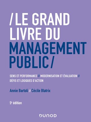 cover image of Le Grand Livre du management public